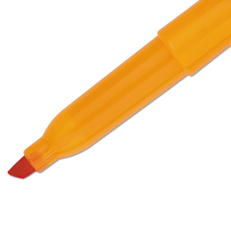 Sharpie Pocket Style Highlighters, Fluorescent Orange Ink, Chisel Tip, Orange Barrel, Dozen