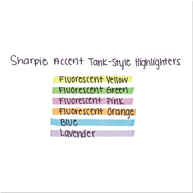 Sharpie Tank Style Highlighters, Fluorescent Yellow Ink, Chisel Tip, Yellow Barrel, Dozen