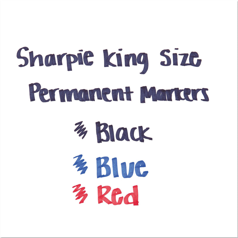 Sharpie King Size Permanent Marker, Broad Chisel Tip, Blue, Dozen