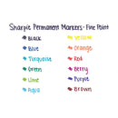 Sharpie Fine Tip Permanent Marker, Fine Bullet Tip, Orange, Dozen