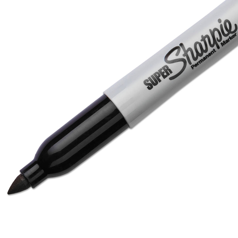 Sharpie Super Permanent Marker, Fine Bullet Tip, Black, 6/Pack