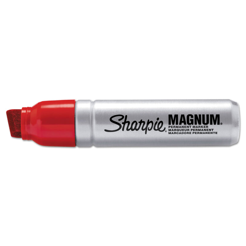 Sharpie Magnum Permanent Marker, Broad Chisel Tip, Red