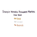 Sharpie Metallic Fine Point Permanent Markers, Fine Bullet Tip, Metallic Silver, 4/Pack