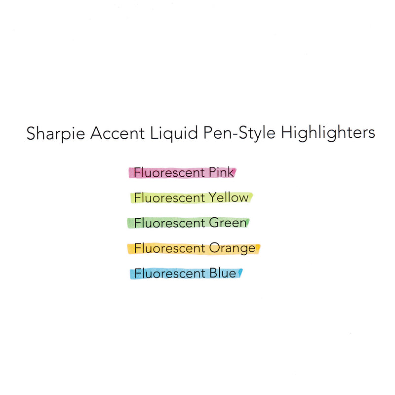 Sharpie Liquid Pen Style Highlighters, Fluorescent Pink Ink, Chisel Tip, Pink/Black/Clear Barrel, Dozen