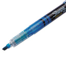 Sharpie Liquid Pen Style Highlighters, Fluorescent Blue Ink, Chisel Tip, Blue/Black/Clear Barrel, Dozen