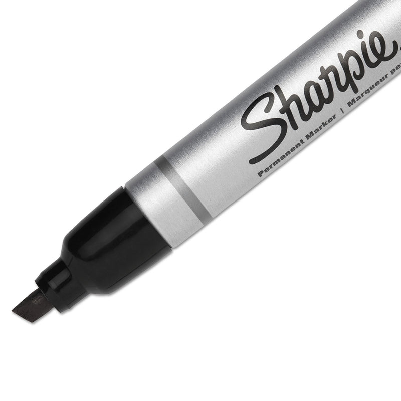Sharpie Durable Metal Barrel Permanent Marker, Broad Chisel Tip, Black