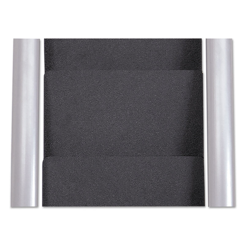Alba Literature Floor Rack, 6 Pocket, 13.33w x 19.67d x 36.67h, Silver Gray/Black