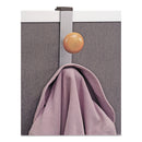 Alba Cubicle Garment Peg, 2-Hook, 1 1/5 x 1 3/8 x 7 9/10, Metallic Gray