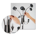 Alba Chromy Coat Stand, 12 Knobs, 16w x 16d x 70.5h, Chrome/Black