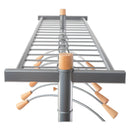 Alba Garment Racks, Two-Sided, 2-Shelf Coat Rack, 6 Hanger/6 Hook, 44.8w x 21.67d x 70.8h, Silver/Wood