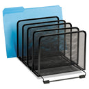 Rolodex Mesh Stacking Sorter, 5 Sections, Letter to Legal Size Files, 8.25" x 14.38" x 7.88", Black