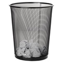 Rolodex Steel Round Mesh Trash Can, 4.5 gal, Black