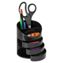 Rubbermaid Small Storage Divided Pencil Cup, Plastic, 4.5" Diameter x 5.69"h, Black