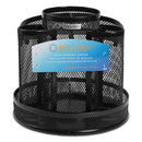 Rolodex Wire Mesh Spinning Desk Sorter, 8 Compartments, Steel Mesh, 6.5" Diameter x 6.5"h, Black