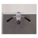 Alba Hanger Shaped Partition Coat Hook, Silver/Black, 15 x 4 1/2 x 7 7/8