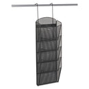 Safco Onyx Mesh Literature Rack, Five Compartments, 10.25w x 3.5d x 28.33h, Black