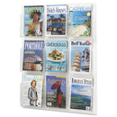 Safco Reveal Clear Literature Displays, 9 Compartments, 30w x 2d x 36.75h, Clear