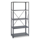 Safco Commercial Steel Shelving Unit, Five-Shelf, 36w x 18d x 75h, Dark Gray