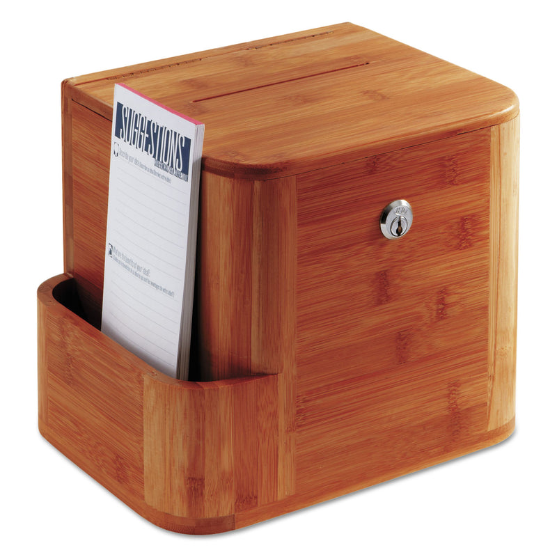 Safco Bamboo Suggestion Boxes, 10 x 8 x 14, Cherry