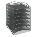 Safco Onyx Steel Mesh Lliterature Sorter, Six Compartments, 10.25 x 12.75 x 15.25, Black