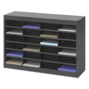Safco Steel/Fiberboard E-Z Stor Sorter, 24 Compartments, 37.5 x 12.75 x 25.75, Black