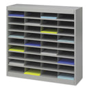 Safco Steel/Fiberboard E-Z Stor Sorter, 36 Compartments, 37.5 x 12.75 x 36.5, Gray
