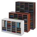 Safco Wood/Fiberboard E-Z Stor Sorter, 60 Compartments, 40 x 11.75 x 52.25, Mahogany, 2 Boxes