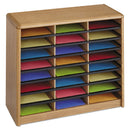 Safco Steel/Fiberboard Literature Sorter, 24 Compartments, 32.25 x 13.5 x 25.75, Oak