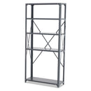 Safco Commercial Steel Shelving Unit, Five-Shelf, 36w x 12d x 75h, Dark Gray