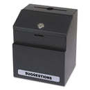Safco Steel Suggestion/Key Drop Box with Locking Top, 7 x 6 x 8.5, Black Powder Coat Finish