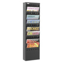 Safco Steel Magazine Rack, 11 Compartments, 10w x 4d x 36.25h, Black
