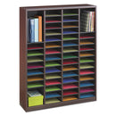 Safco Wood/Fiberboard E-Z Stor Sorter, 60 Compartments, 40 x 11.75 x 52.25, Mahogany, 2 Boxes