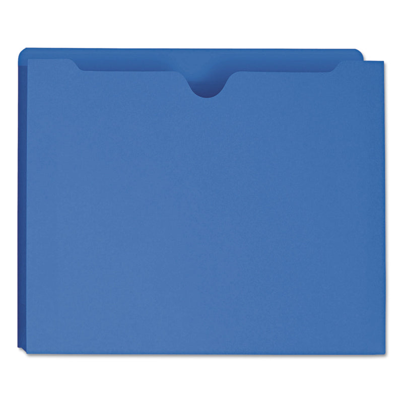 Smead Colored File Jackets with Reinforced Double-Ply Tab, Straight Tab, Letter Size, Blue, 50/Box