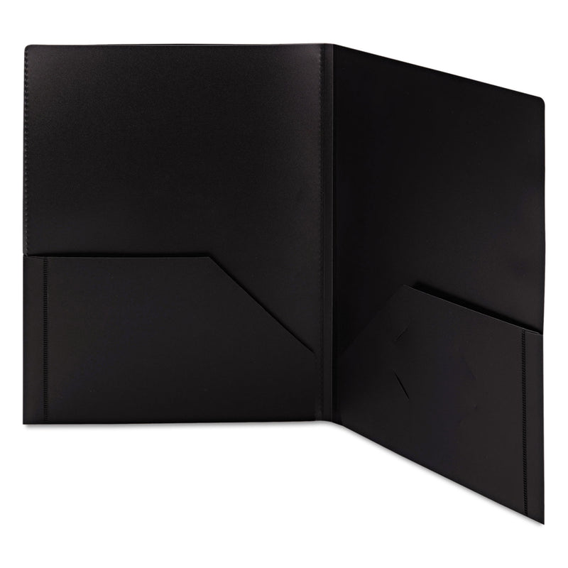 Smead Frame View Poly Two-Pocket Folder, 100-Sheet Capacity, 11 x 8.5, Clear/Black, 5/Pack