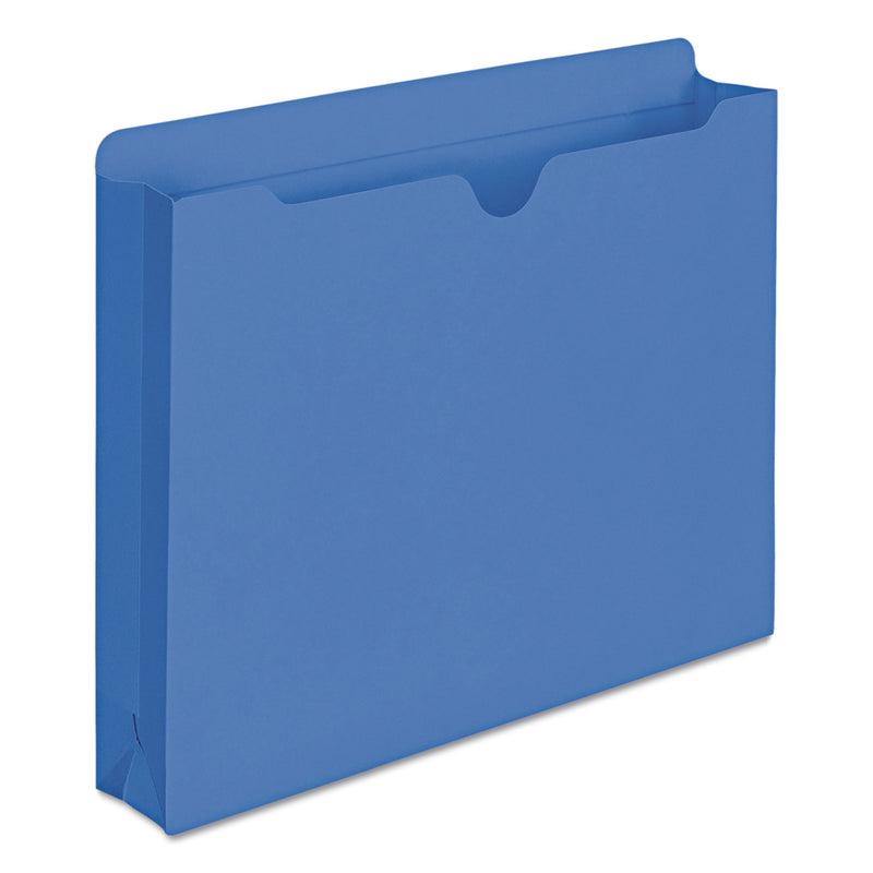Smead Colored File Jackets with Reinforced Double-Ply Tab, Straight Tab, Letter Size, Blue, 50/Box