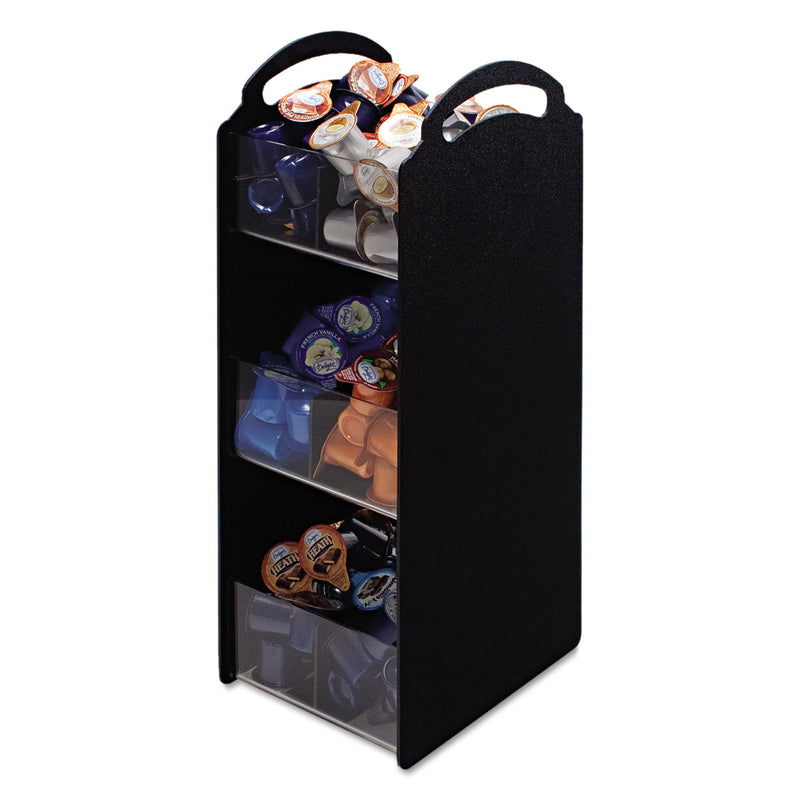 Vertiflex Compact Condiment Organizer, 6 Compartments, 6.13 x 8 x 18, Black