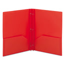 Smead Poly Two-Pocket Folder with Fasteners, 180-Sheet Capacity, 11 x 8.5, Red, 25/Box