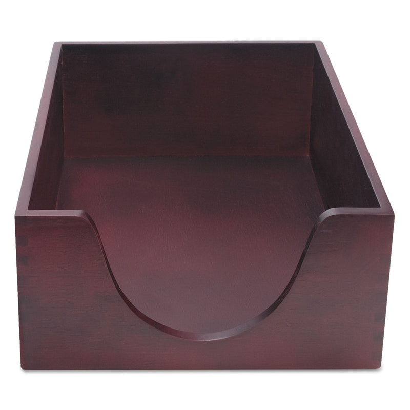 Carver Double-Deep Hardwood Stackable Desk Trays, 1 Section, Letter Size Files, 10.13" x 12.63" x 5", Mahogany