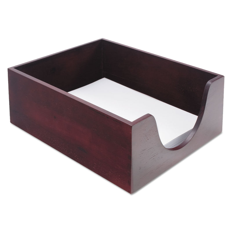 Carver Double-Deep Hardwood Stackable Desk Trays, 1 Section, Legal Size Files, 10.13" x 12.63" x 5", Mahogany