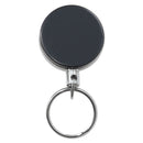 Advantus Heavy-Duty Retractable ID Card Reel, 18.5" Extension, Black/Chrome, 6/Pack