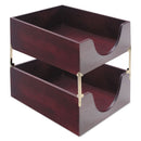Carver Double-Deep Hardwood Stackable Desk Trays, 1 Section, Legal Size Files, 10.13" x 12.63" x 5", Mahogany