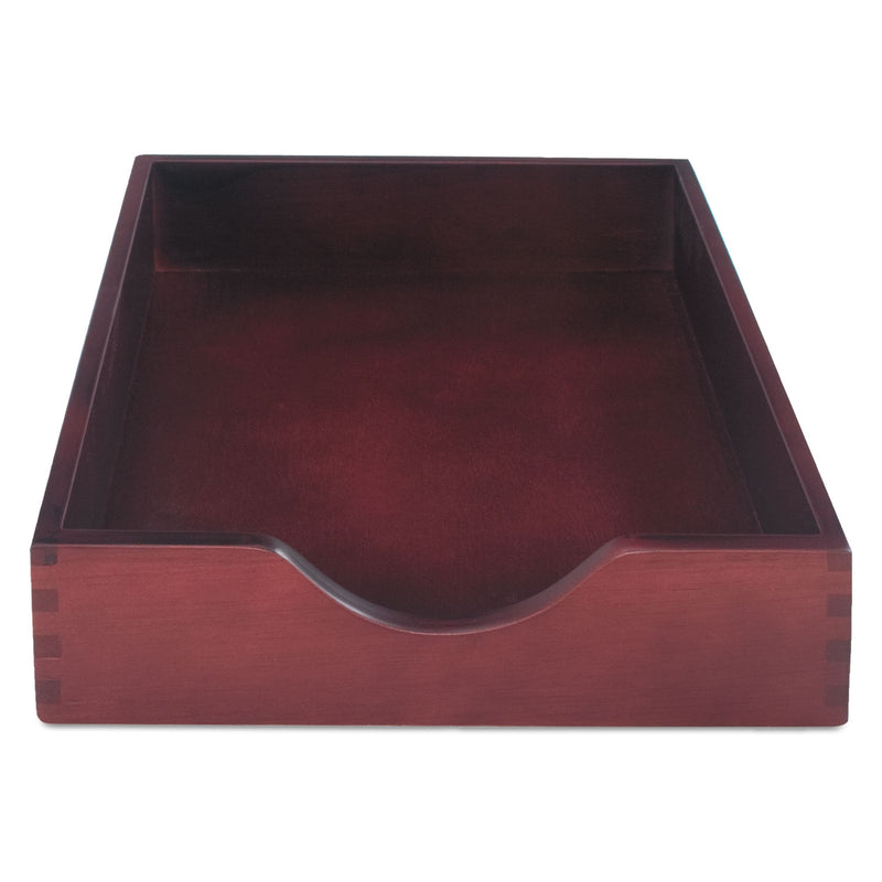 Carver Hardwood Stackable Desk Trays, 1 Section, Letter Size Files, 10.25" x 12.5" x 2.5", Mahogany
