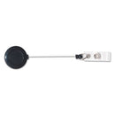 Advantus Swivel-Back Retractable ID Card Reel, 30" Extension, Black, 12/Pack