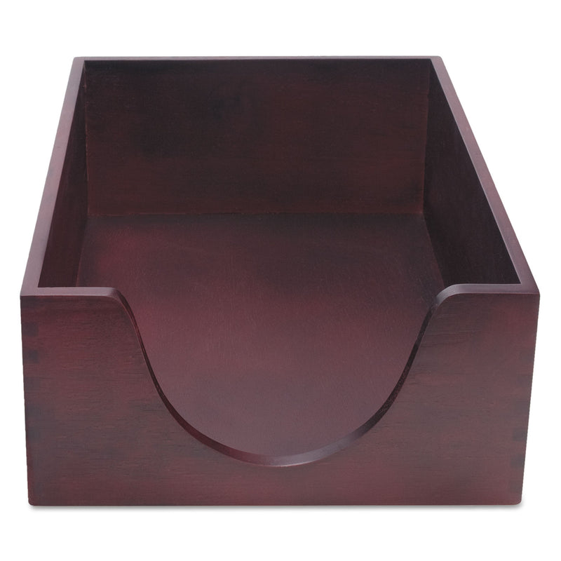 Carver Double-Deep Hardwood Stackable Desk Trays, 1 Section, Legal Size Files, 10.13" x 12.63" x 5", Mahogany