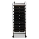 Advantus Portable Drawer Organizer, Metal, 1 Shelf, 10 Drawers, 13" x 15.38" x 37.75", Matte Gray/Smoke