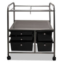Advantus Letter/Legal File Cart with Five Storage Drawers, Metal, 5 Drawers, 21.63" x 15.25" x 28.63", Matte Gray/Black