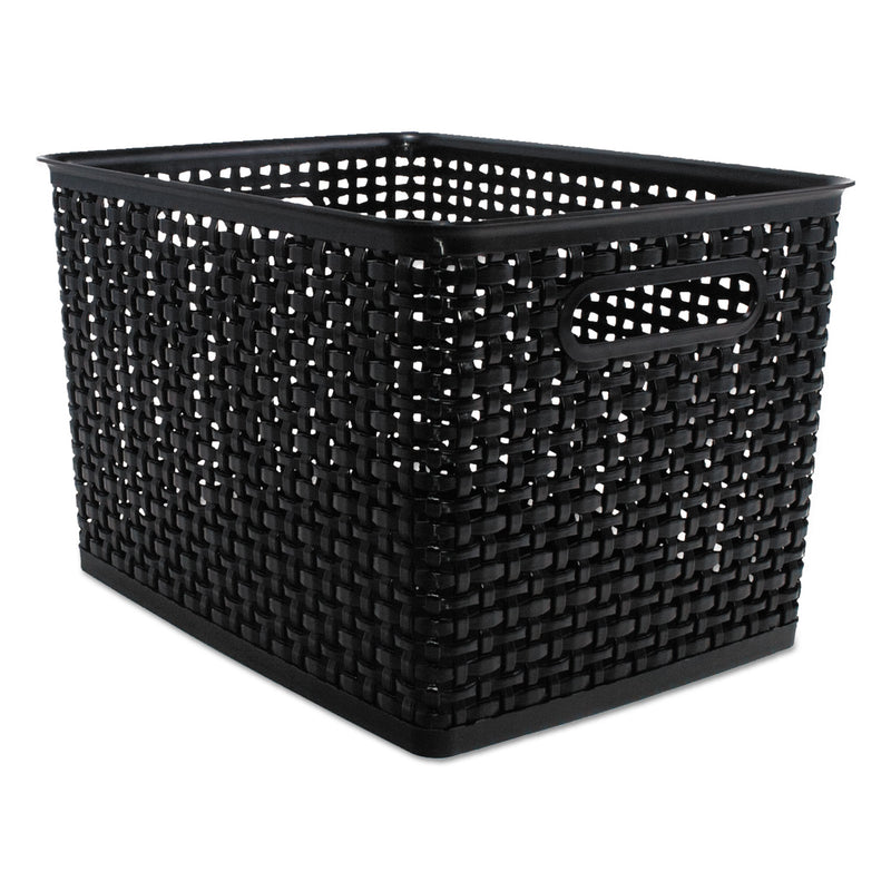 Advantus Weave Bins, 13.88 x 10.5 x 8.75, Black, 2/Pack