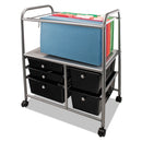 Advantus Letter/Legal File Cart with Five Storage Drawers, Metal, 5 Drawers, 21.63" x 15.25" x 28.63", Matte Gray/Black