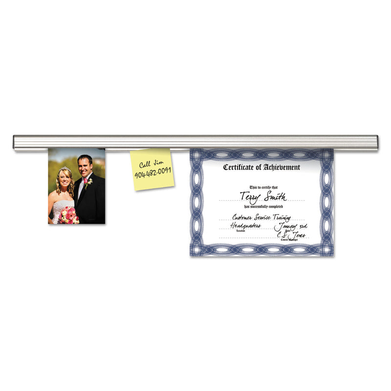 Advantus Grip-A-Strip Display Rail, 36 x 1.5, Aluminum Finish