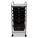 Advantus Portable Drawer Organizer, Metal, 1 Shelf, 6 Drawers, 13" x 15.38" x 32.13", Matte Gray/Smoke